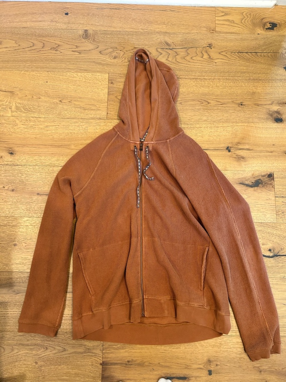 Men's Zip Hoodie in Rust Brown - Relaxed Layering